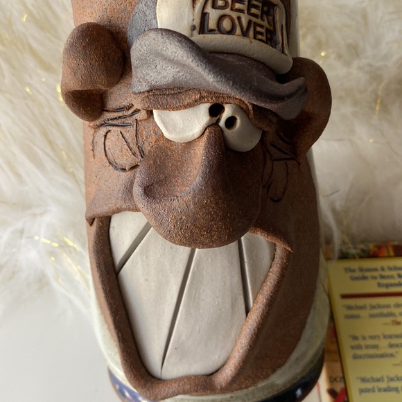 VINTAGE STONEWARE MAHON FACE MUG BEER LOVER FUNNY SIGNED HANDMADE Fathers Day - Picture 10 of 11